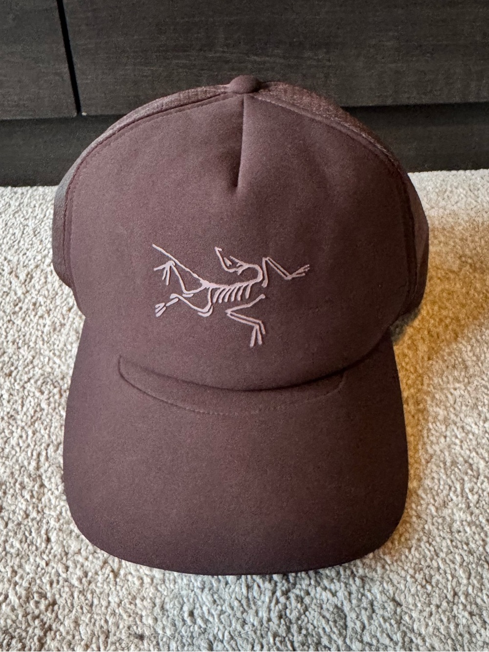 Arc’teryx Mesh Bird Curved Trucker Hat SnapBack Like New O/S Chocolate Brown